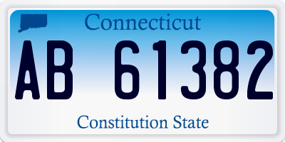 CT license plate AB61382