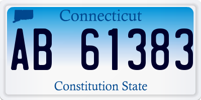 CT license plate AB61383