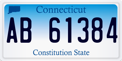 CT license plate AB61384