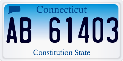 CT license plate AB61403