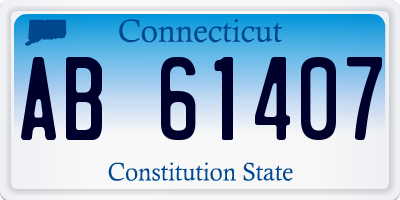 CT license plate AB61407