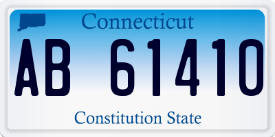 CT license plate AB61410