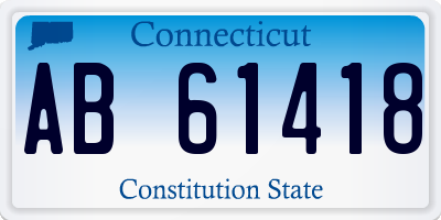 CT license plate AB61418