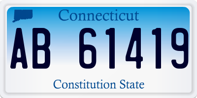 CT license plate AB61419