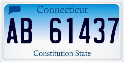 CT license plate AB61437