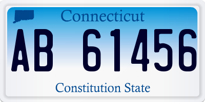 CT license plate AB61456