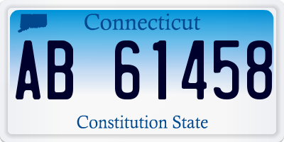 CT license plate AB61458