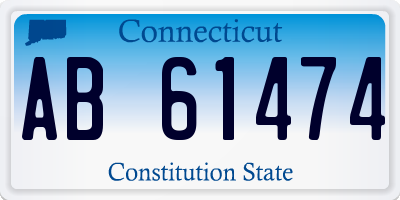 CT license plate AB61474