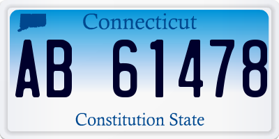 CT license plate AB61478