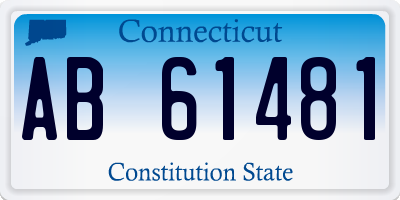 CT license plate AB61481