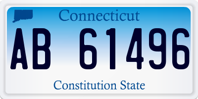 CT license plate AB61496