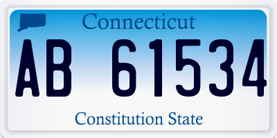 CT license plate AB61534