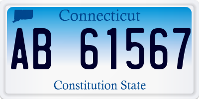 CT license plate AB61567