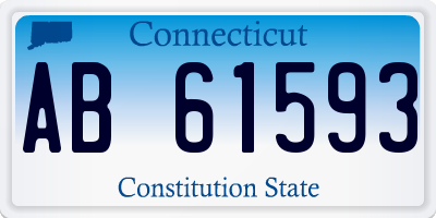 CT license plate AB61593