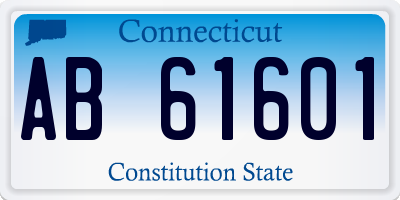 CT license plate AB61601