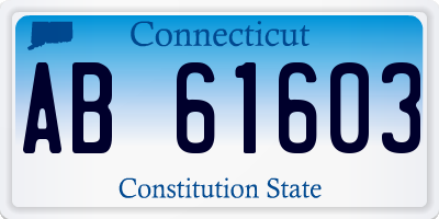 CT license plate AB61603