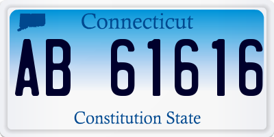 CT license plate AB61616