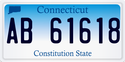 CT license plate AB61618