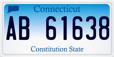 CT license plate AB61638