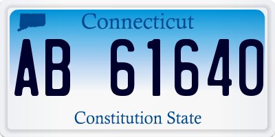 CT license plate AB61640