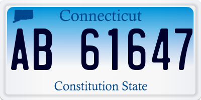 CT license plate AB61647