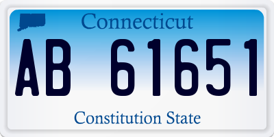 CT license plate AB61651