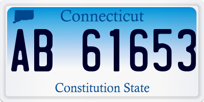 CT license plate AB61653