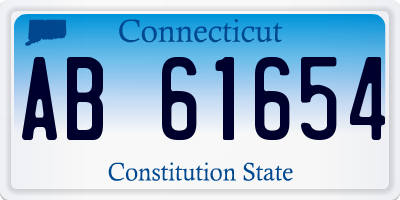 CT license plate AB61654