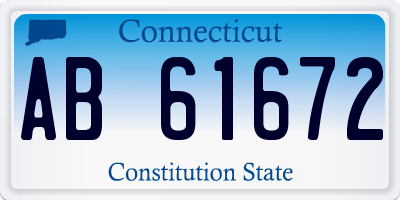 CT license plate AB61672