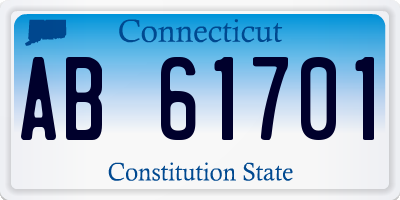 CT license plate AB61701