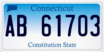 CT license plate AB61703