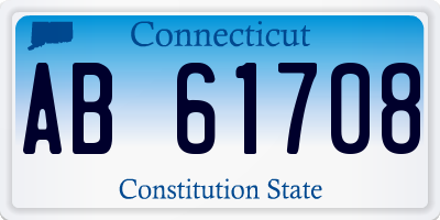 CT license plate AB61708