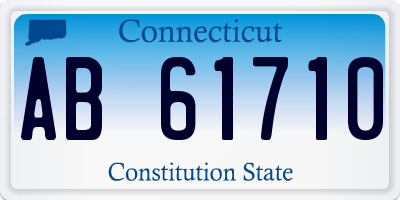 CT license plate AB61710
