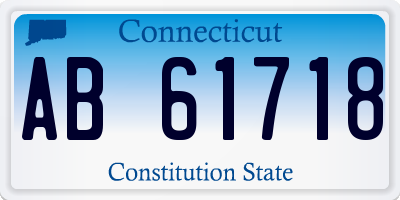 CT license plate AB61718