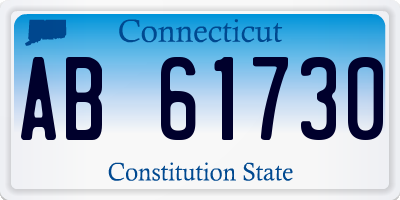 CT license plate AB61730