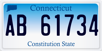 CT license plate AB61734