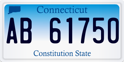 CT license plate AB61750