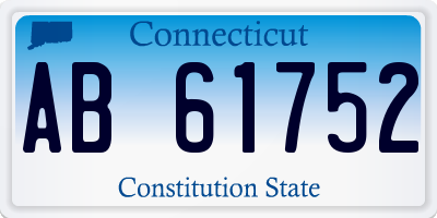 CT license plate AB61752