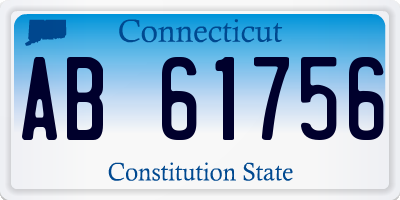 CT license plate AB61756