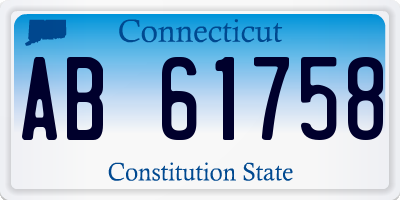 CT license plate AB61758