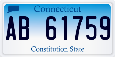 CT license plate AB61759