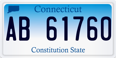 CT license plate AB61760