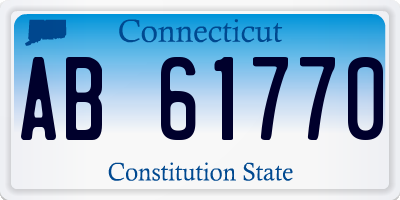 CT license plate AB61770