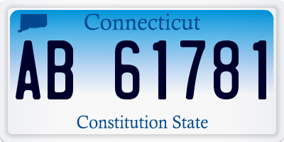 CT license plate AB61781