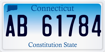 CT license plate AB61784