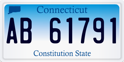 CT license plate AB61791