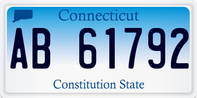CT license plate AB61792