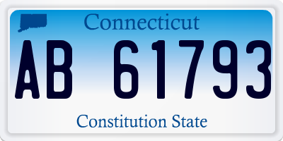 CT license plate AB61793