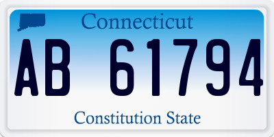 CT license plate AB61794