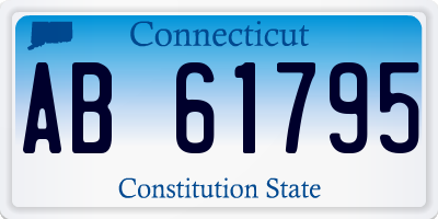 CT license plate AB61795